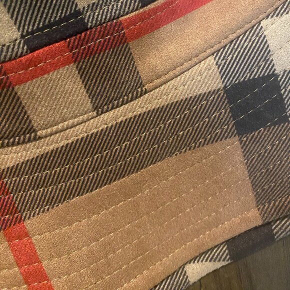 New Women’s Faux Suede Plaid Bucket Hat – Adjustable Fit - Picture 3 of 10